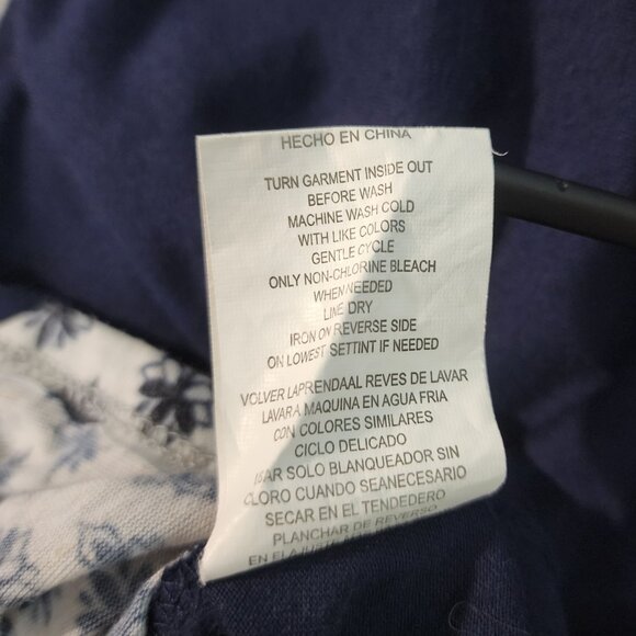 JOLT Size Medium Blue Floral Boho Beach Square Neck Pleated Strappy Tank Top EUC - Picture 9 of 9